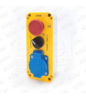 LAY5-JBES325 BOITE A BOUTONS STOP + SELECTEUR + PRISE SCHUKO