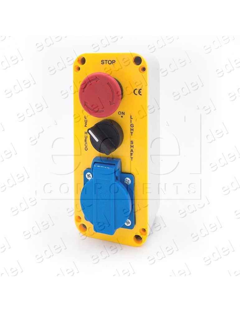 LAY5-JBES325 BOTONERA STOP + SELECTOR + ENCHUFE SCHUKO