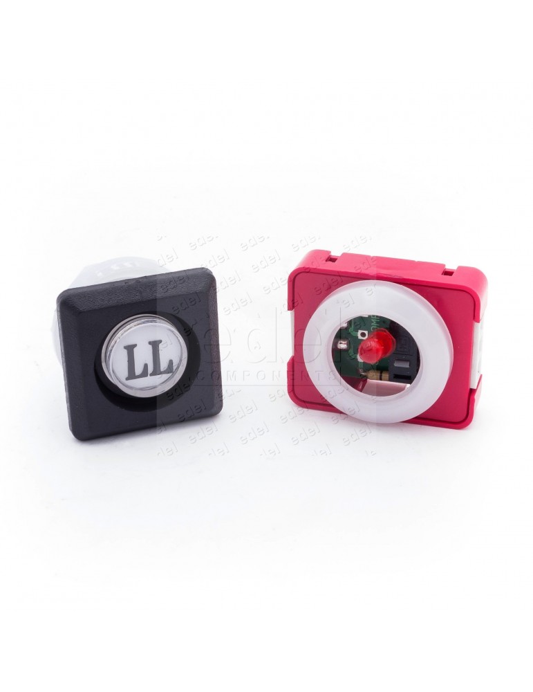 111T4 000112 BOUTON JMT T4 1NO  LUM. 24V LED ROUGE  LL
