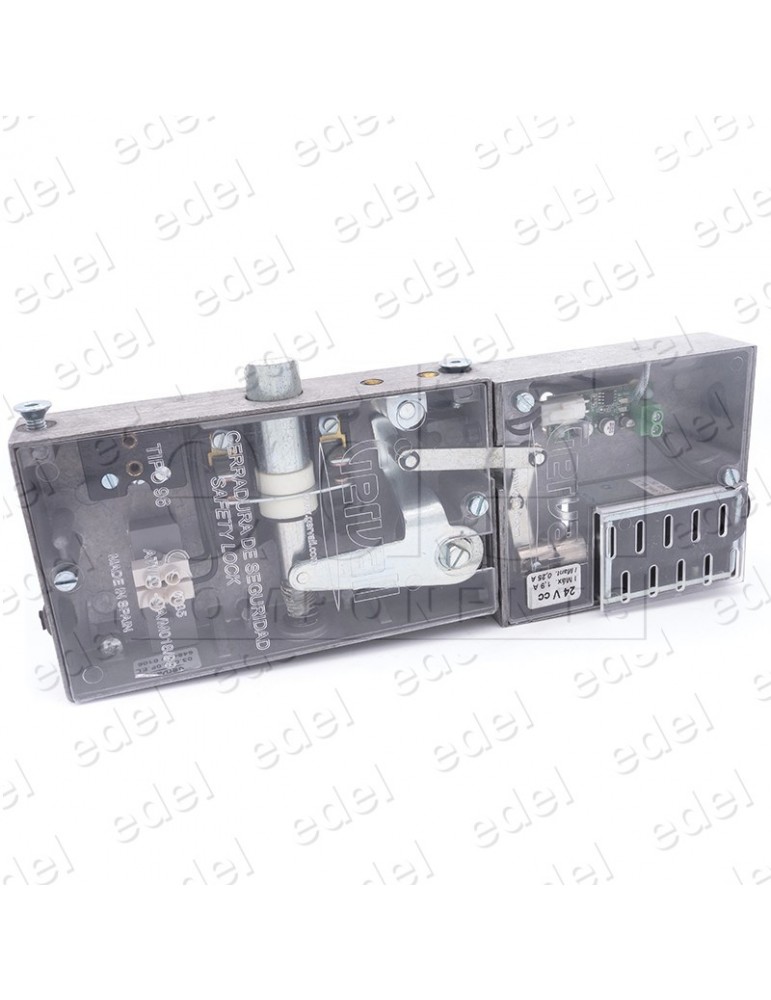 03.096.0F.EL SAFETY LOCK GERVALL ACC.ELÉCTRICO 24 VDC CHAMFERED LOCKING PIN  WITHOUT AUX. CONTACT NO HAND