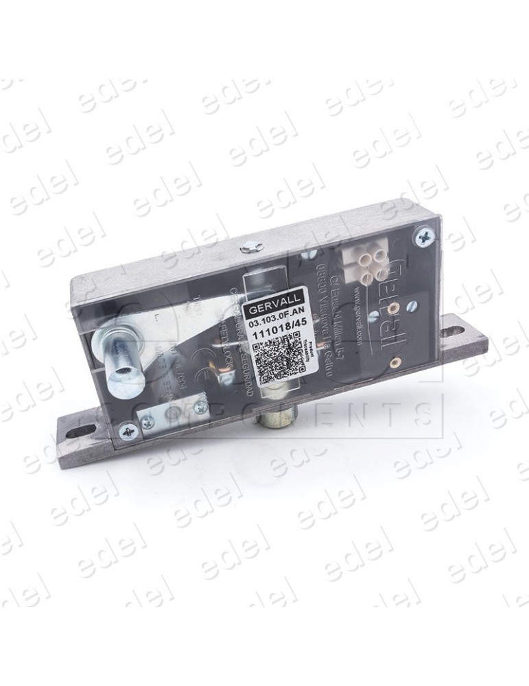 03.103.00.AN CERRADURA SEGURIDAD GERVALL ACC.LATERAL MARCO ESTRECHO PESTILLO PLANO CON CONTACTO AUXILIAR PUENTE LARGO SIN MANO