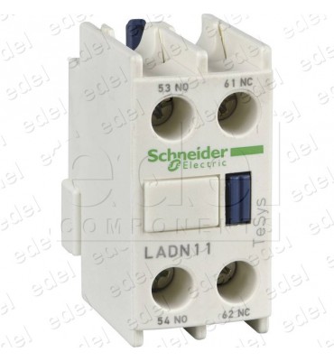 LADN11  BLOC AUX. CONTACTEUR SCHNEIDER TELEMECANIQUE 1NO+1NC FRONT.