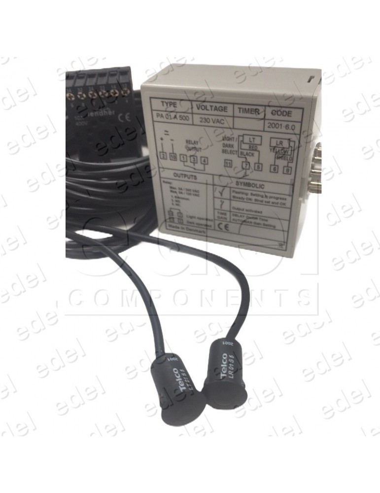 KIT PHOTOCELLULE TELCO BOUTON.(ÉMETTEUR + RÉCEPTEUR + AMPL.) 230 VAC