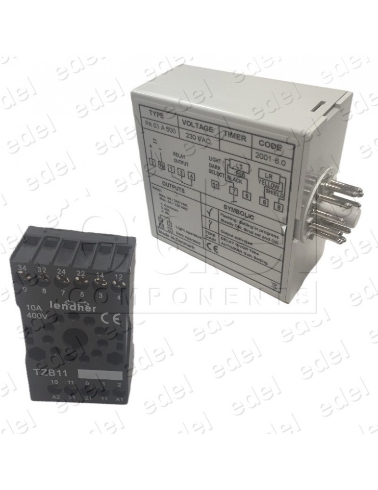 KIT FOTOCÉLULA TELCO BOTÓN.(EMISOR + RECEPTOR + AMPLIFICADOR) 230 VAC