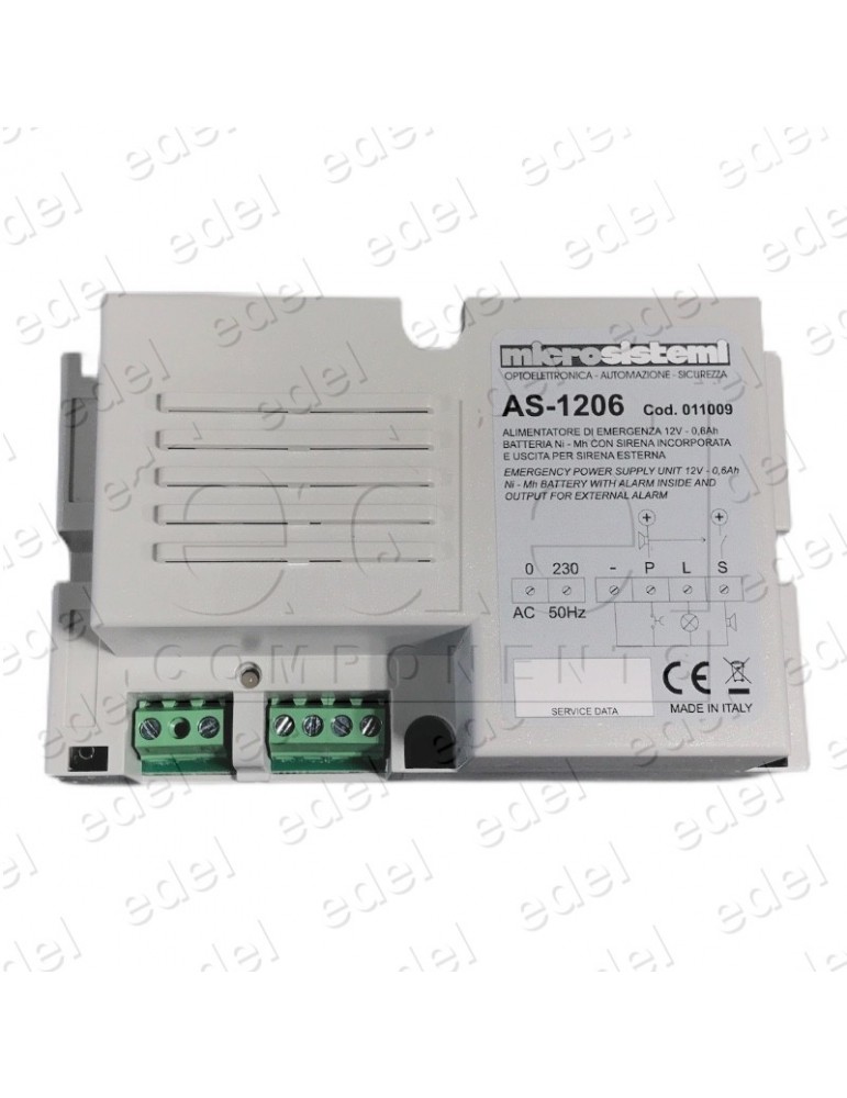 ALARMA FUENTE ALIMENTACIÓN EMERGENCIA 12V 0,6Ah CON RELE AUXILIAR