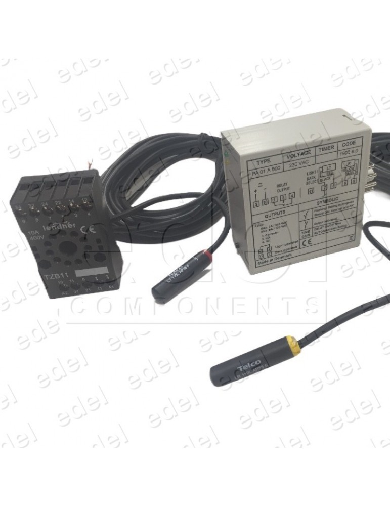 KIT FOTOCÉLULA TELCO ESPECIAL LUZ SOLAR (EMISOR + RECEPTOR + AMPLIFICADOR ) 230VA