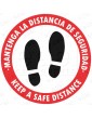 ADHESIVO VINILO - DISTANCIA DE SEGURIDAD COVID-19 ESPAÑOL/INGLES