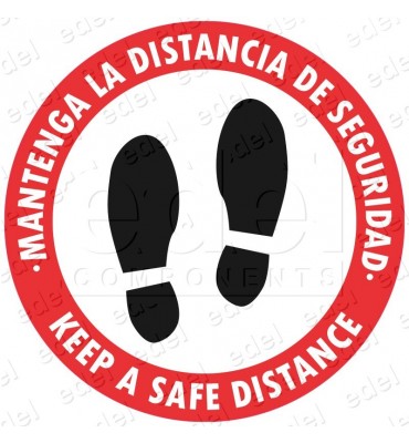ADHESIVE VINILE - SECURITY DISTANCE COVID-19 SPANISH/ENGLISH