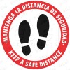 ADHESIVE VINILE - SECURITY DISTANCE COVID-19 SPANISH/ENGLISH