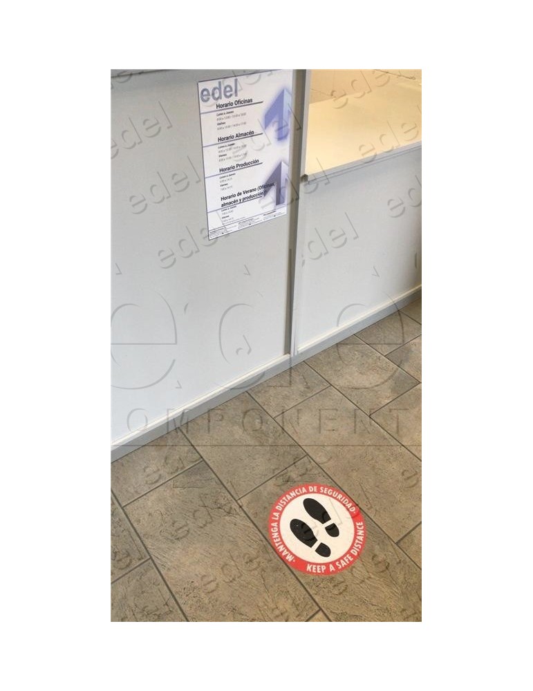 ADHESIVE VINILE - SECURITY DISTANCE COVID-19 SPANISH/ENGLISH