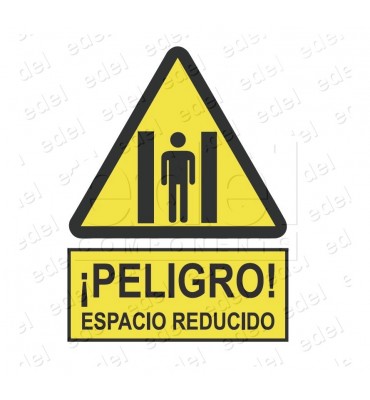 ADHESIVO ¡PELIGRO! ESPACIO REDUCIDO - 200MMX170mm