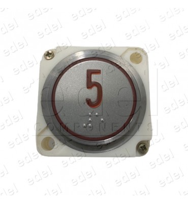 PUSH BUTTON FAIN ROUND RED LED BRAILLE (5)