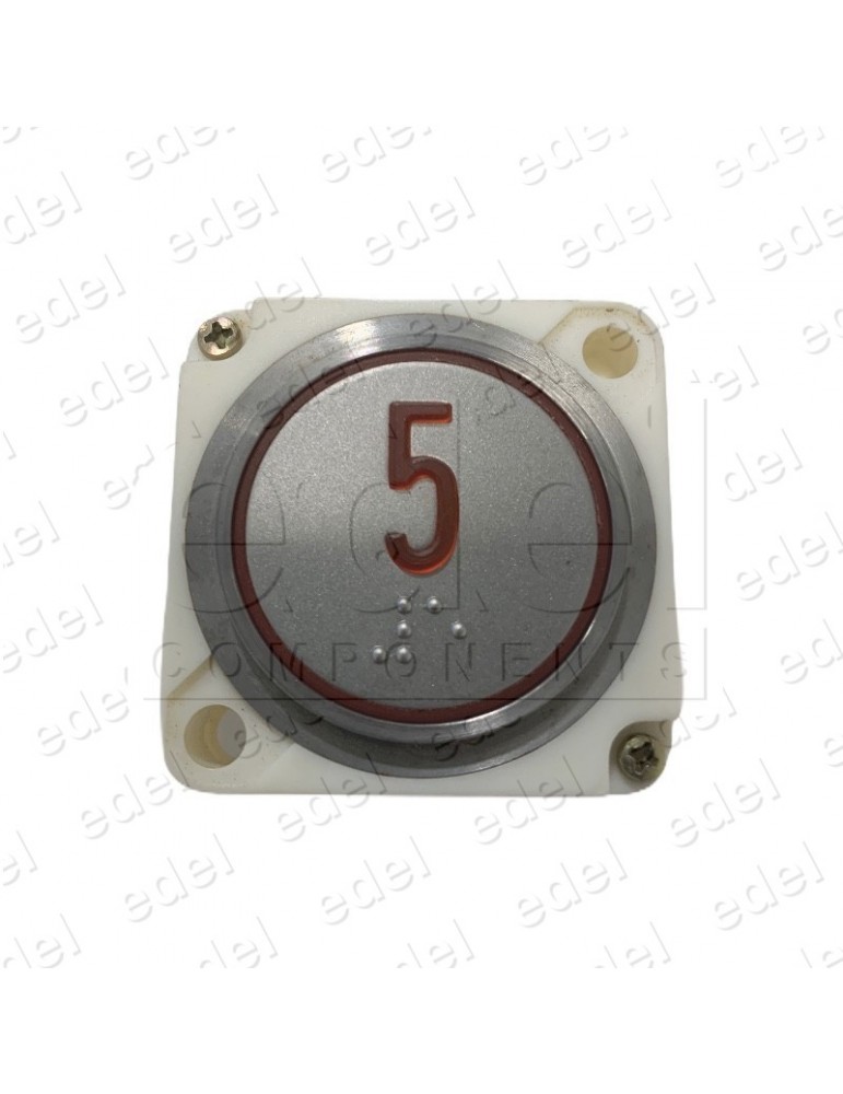 PUSH BUTTON FAIN ROUND RED LED BRAILLE (5)