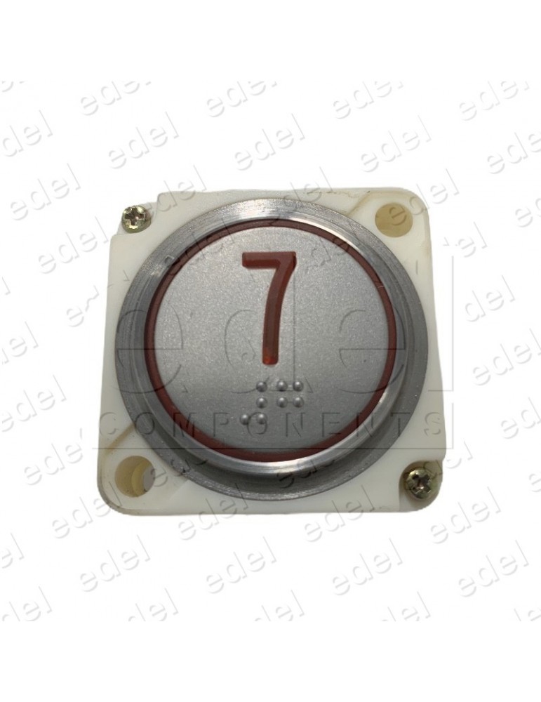 PUSH BUTTON FAIN ROUND RED LED BRAILLE (7)