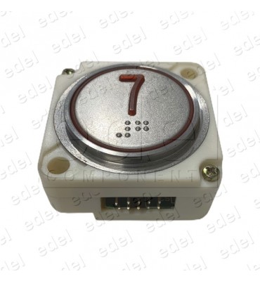 PUSH BUTTON FAIN ROUND RED LED BRAILLE (7)