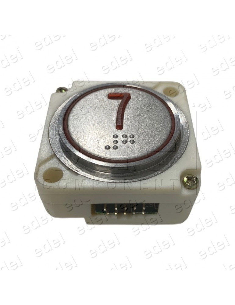 PUSH BUTTON FAIN ROUND RED LED BRAILLE (7)
