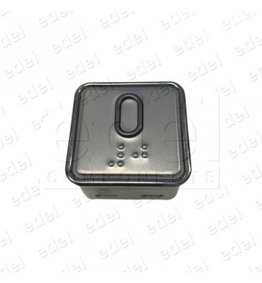PULSADOR SCHAEFER MT42 CON BRAILLE ROJO INOX 0