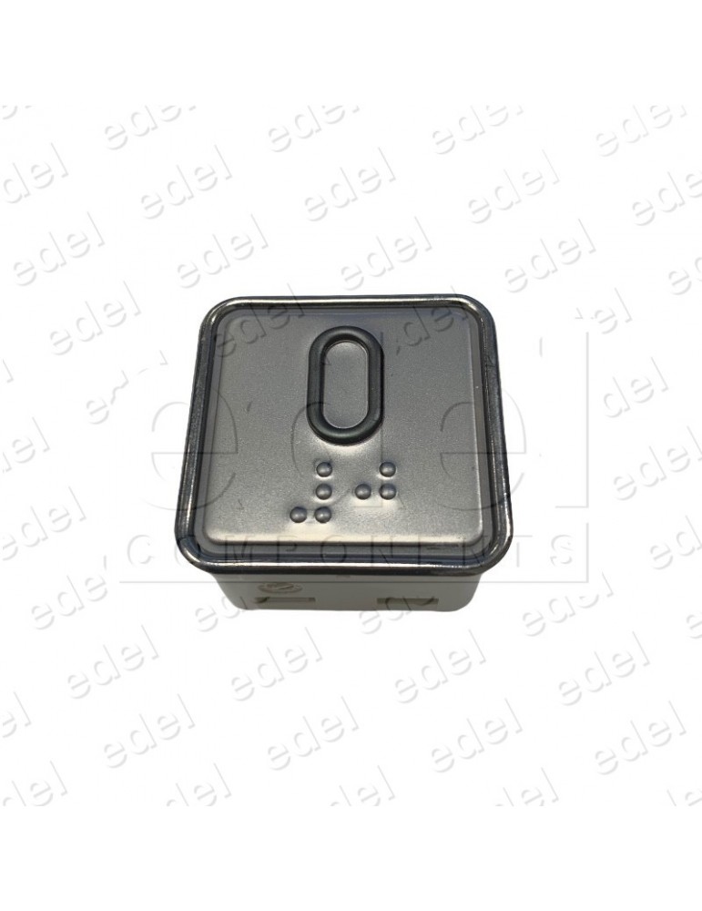 PULSADOR SCHAEFER MT42 CON BRAILLE ROJO INOX 0