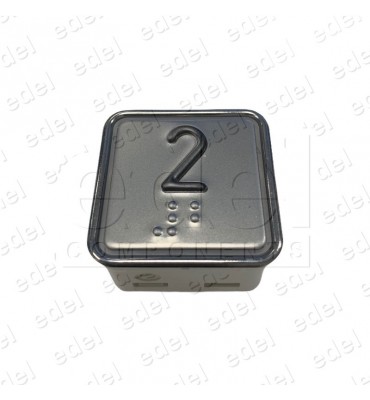 PULSADOR SCHAEFER MT42 CON BRAILLE ROJO INOX 2