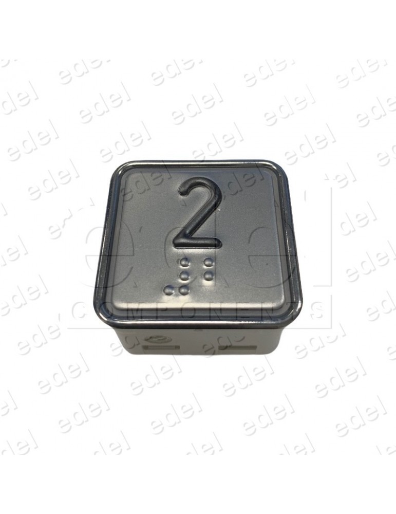 PULSADOR SCHAEFER MT42 CON BRAILLE ROJO INOX 2