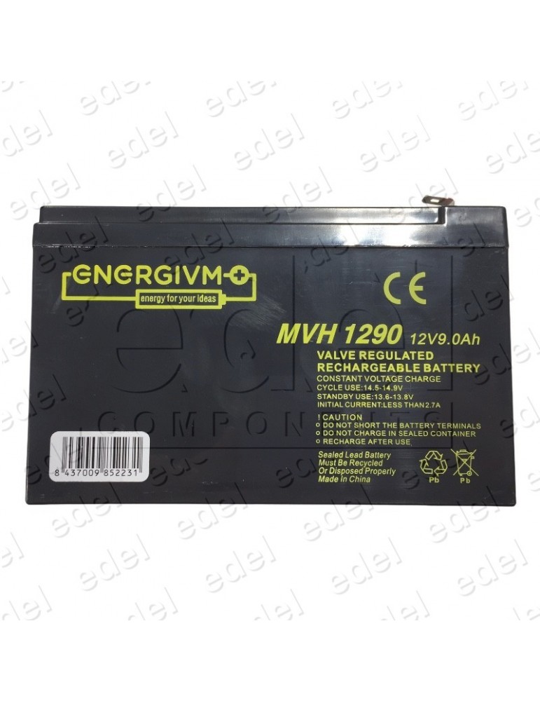 MVH1290 BATERIA PLOMO 12V 9A ENERGIVM 151x65x95 MM + ECOTASA