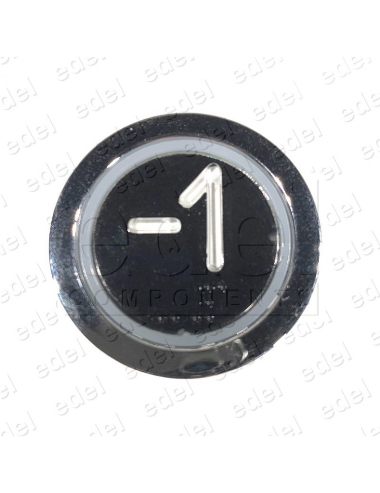 PULSADOR EDEL REGLETA CROMO LUMINOSO ROJO (-1)