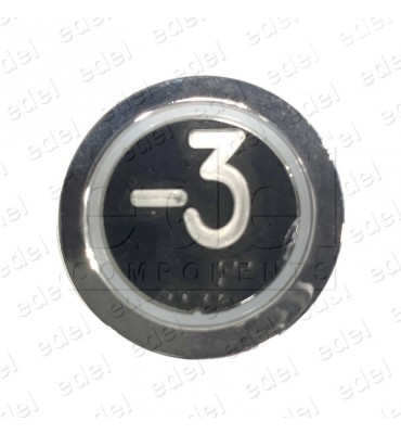 PULSADOR EDEL REGLETA CROMO LUMINOSO ROJO (-3)