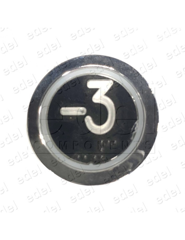 PULSADOR EDEL REGLETA CROMO LUMINOSO ROJO (-3)