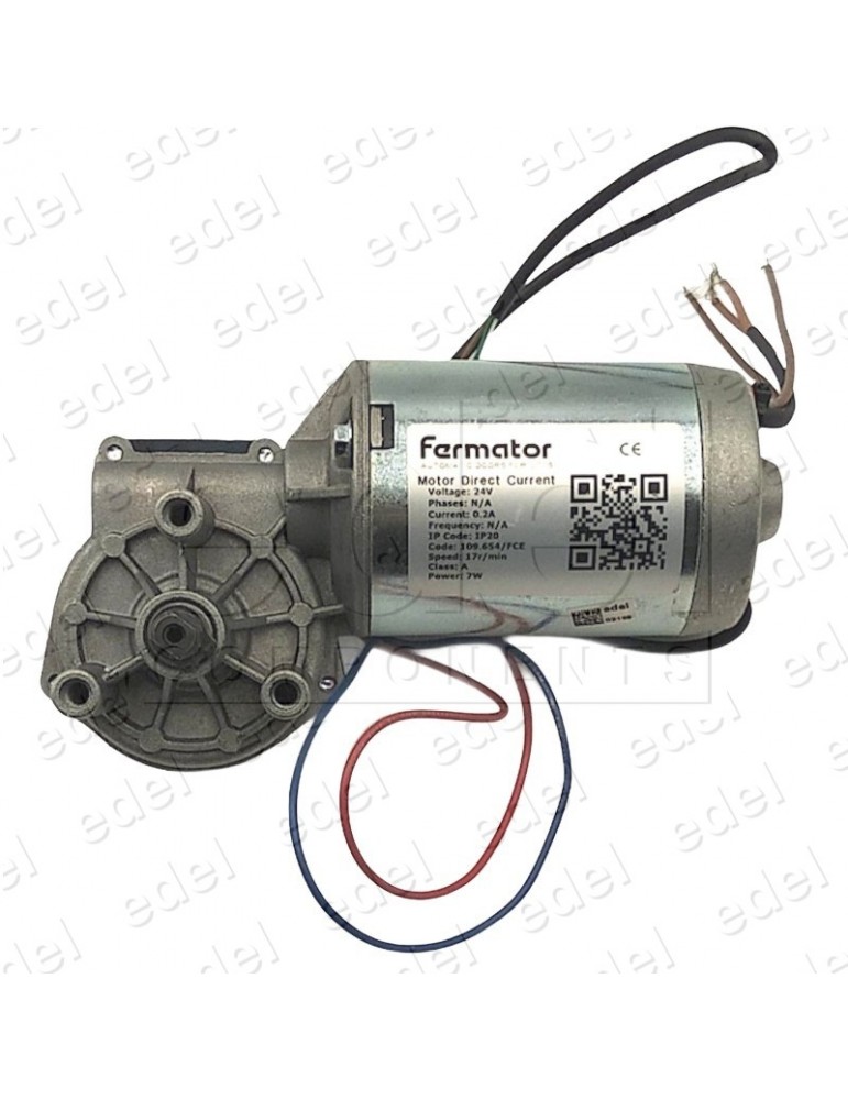 CMT-DCE068 MOTOR FERMATOR CORRIENTE CONTINUA ASINCRONO 24V 17 RPM CON ENCODER PUERTA BUS MODELO PLANO (ECC+)