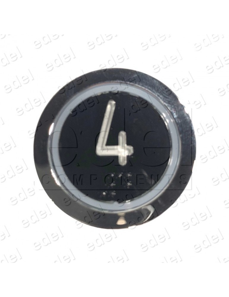 PULSADOR EDEL REGLETA CROMO LUMINOSO ROJO (4)