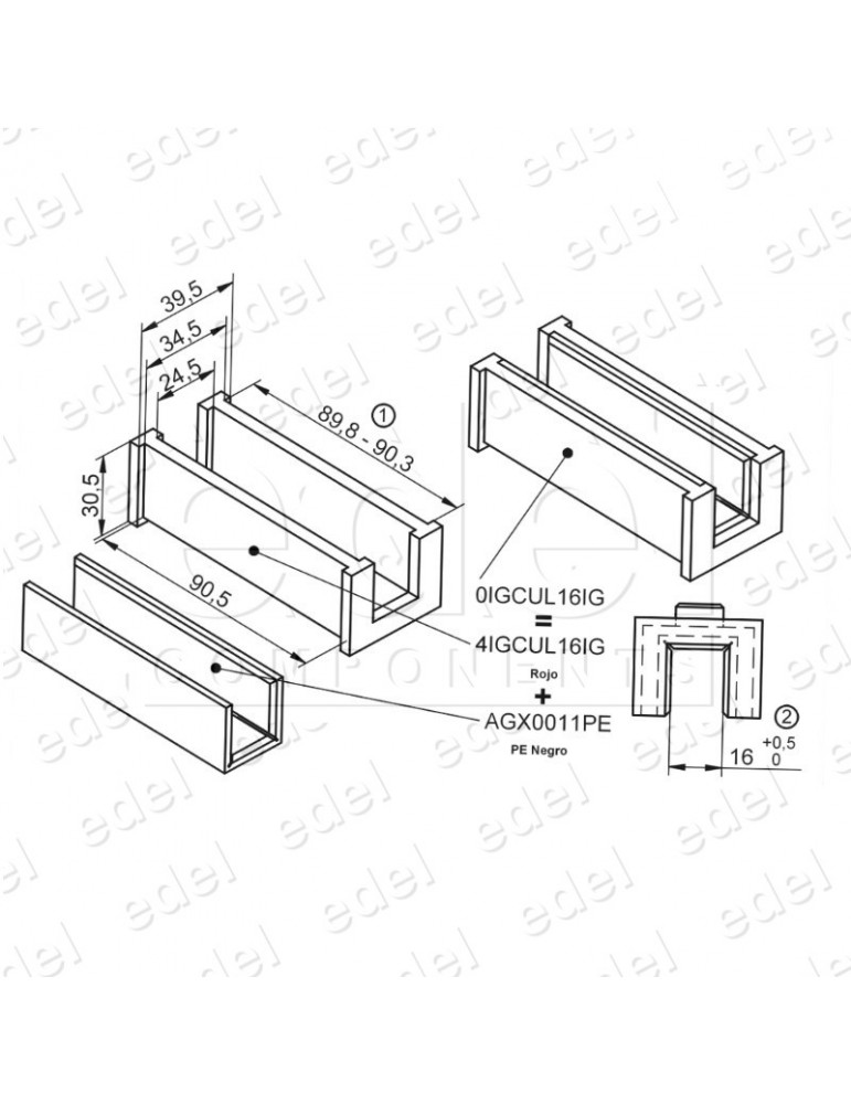 IGCUL16IG GUIADOR MP MAC PUARSA COMBINADO FSUG 16 X 100 C/ALETAS Y TETÓN CENTRAL