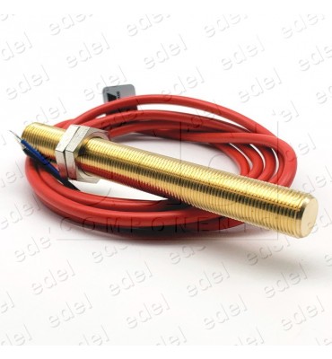 DETECTOR MAGNÉTICO METÁLICO M12. NC. ROJO EDEL