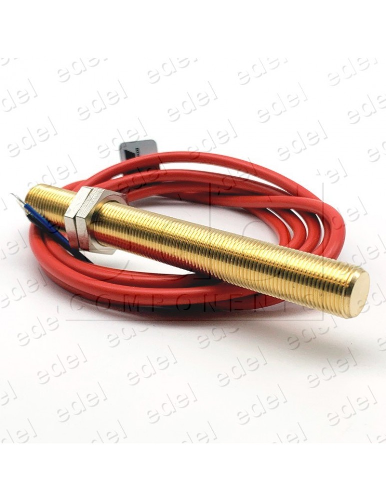 DETECTOR MAGNÉTICO METÁLICO M12. NC. ROJO EDEL