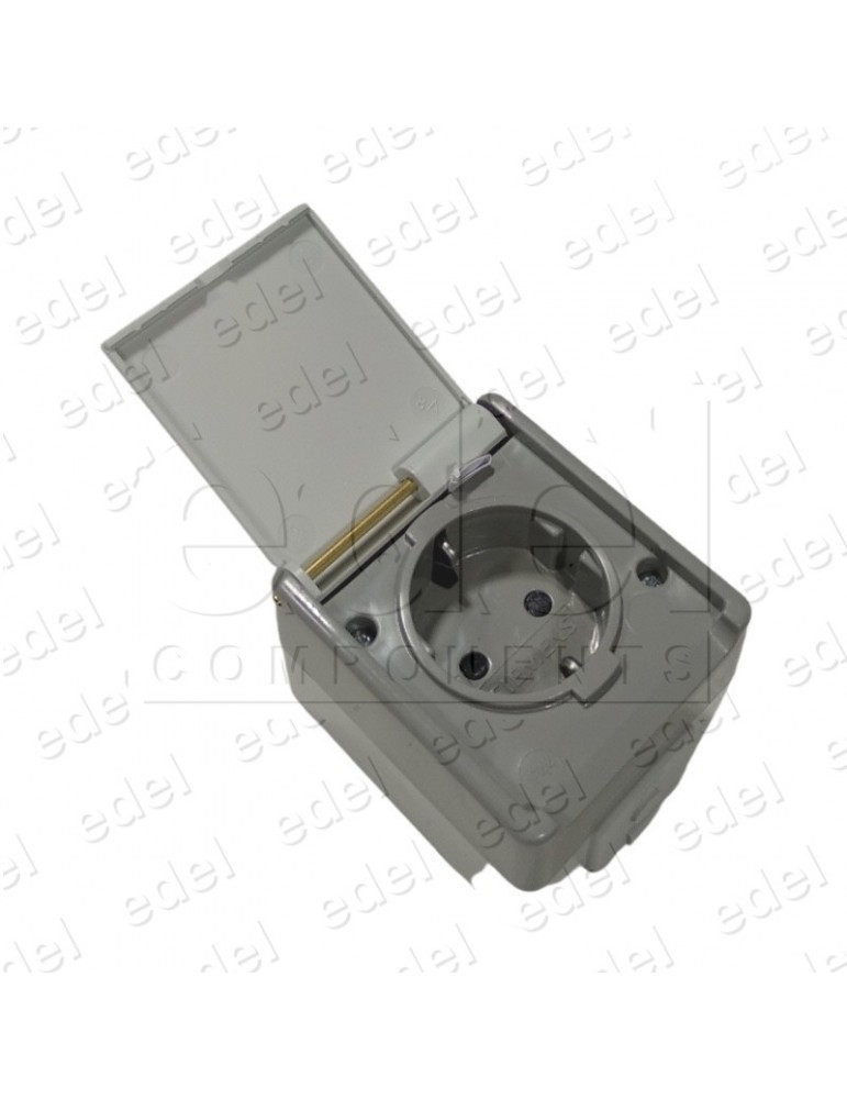 ENCHUFE SUPERFICIE ESTANCO CON TAPA