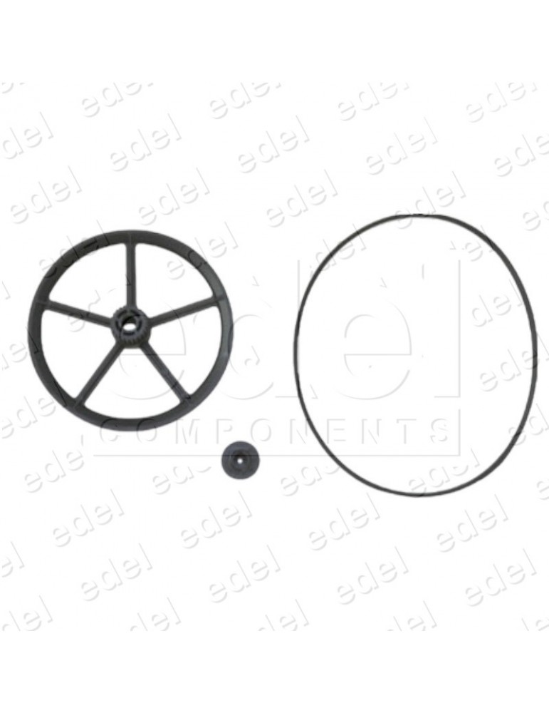 830895 KIT POLEA REDUCTORA SCHINDLER PUERTA QKS11 + POLEA MOTOR + CORREA