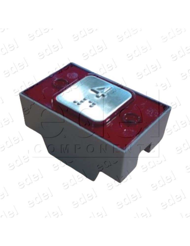 R2172PTBCR04 PULSADOR MAC PUARSA COMPAC BRAILLE COR 1C 24V ROJO 4