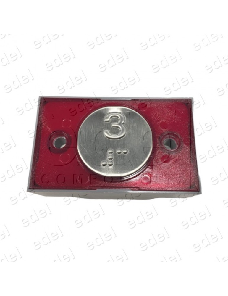 PULSADOR COMPAC V BRAILLE 1C.COR. 24V ROJO (3)