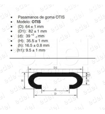 PASAMANO ESCALERA OTIS 82x35.5 USO EXTERIOR (1M.)