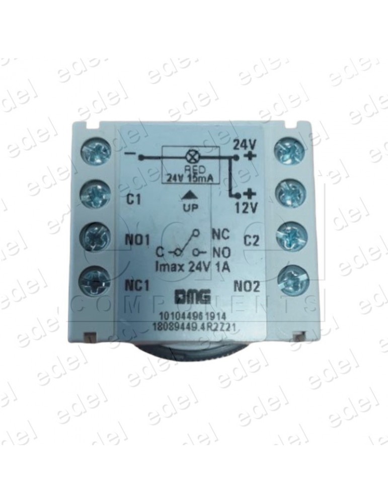 BMSAL44MR.00 ALR BOUTON DMG BM MACRO 2NO 1NC 24V ROUGE INOX ALARME